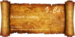 Valent Csaba névjegykártya