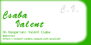 csaba valent business card